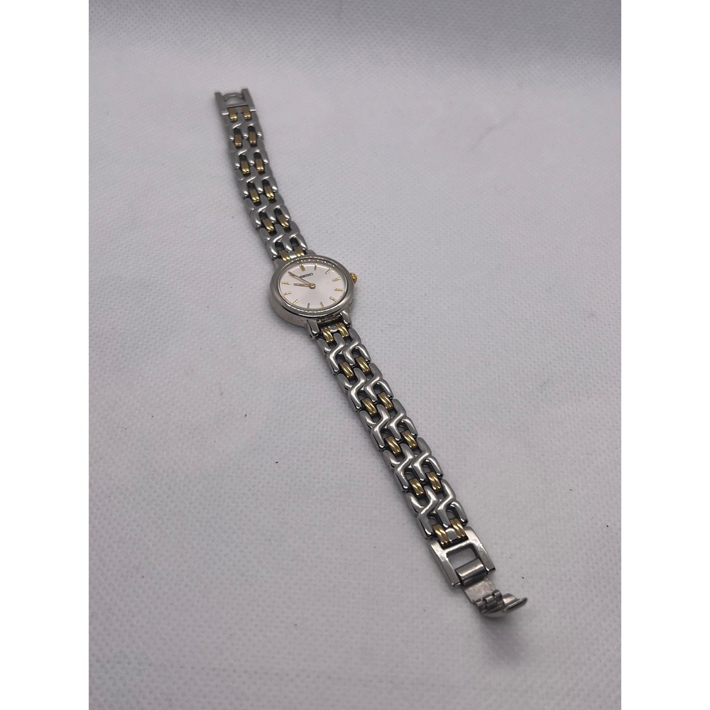Seiko Two Tone Silver Gold Womens‎ Watch Elegant Analog Quartz Jewelry
